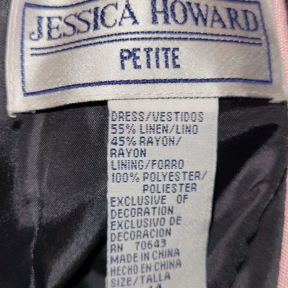 Vintage Jessica Howard Black Linen Blend Dress - Picture 3 of 3